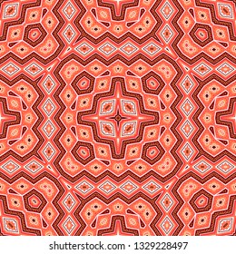 Red seamless  mosaic vector ornament, oriental style