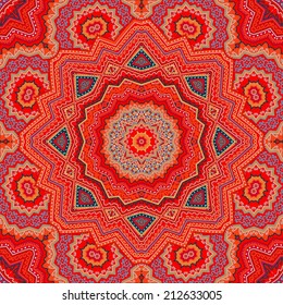 Red seamless ornamental decorative pattern, oriental style