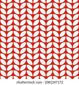 Red seamless pattern with abstract leaves or flower petals.