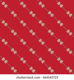 Red seamless pattern with crossbar barbell.