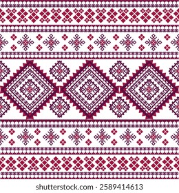 Red, Seamless pattern, Ethnic, Tribe, Motifs, Fabric weaves, Bandana print silk, Sarong, Pattern design for  Decoration, Textile, Wrap, Decorative 