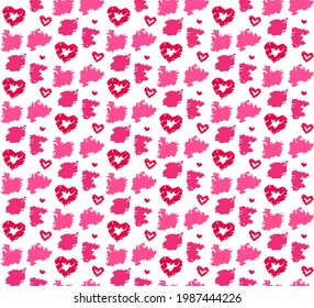 Red seamless pattern for fashion design. Love, Valentine day theme. Vector