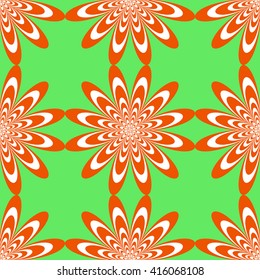 Red seamless pattern on a green background
