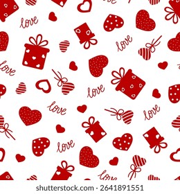 red seamless pattern valentine day