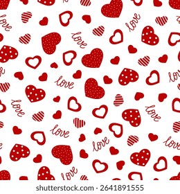 red seamless pattern valentine day
