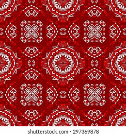 red seamless pattern vector tiled geometric abstract background