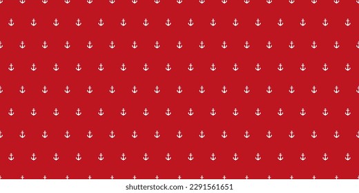 Red seamless pattern with white anchors