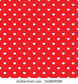 Red seamless pattern with white hearts