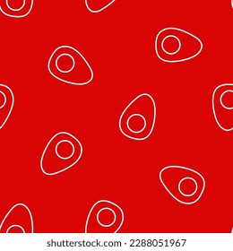 Red seamless pattern with white outline boiled eggs