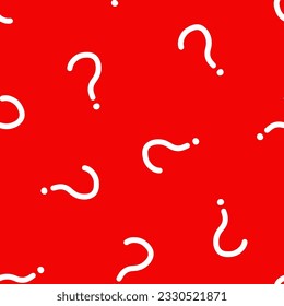 Red seamless pattern with white question mark