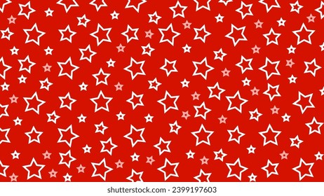 Red seamless pattern with white stars