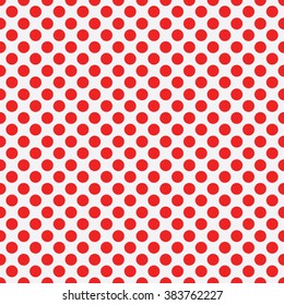 red seamless polka dot on white pattern vector illustration