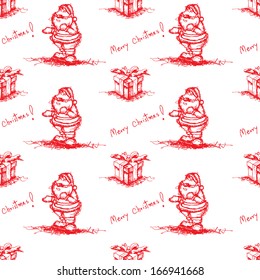 red seamless santa claus