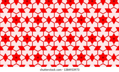 Red Seamless Star Background Pattern Vector Illustration