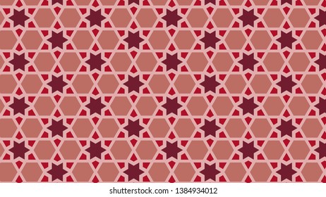 Red Seamless Stars Pattern Vector Illustration