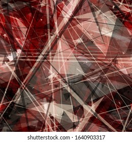 Textura vermelha perfeita com listras e triângulos. Vetor de fundo abstrato para página web, fundo de banners, tecido, decoração de casa, empacotamento