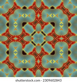 Red seamless textured abstract background combined with other beautiful colors