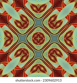 Red seamless textured abstract background combined with other beautiful colors