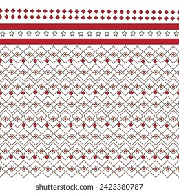 Red Seamless Thai Pattern Geometric 