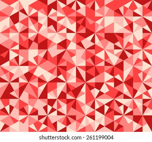 Red Seamless Triangle Abstract Background. Vector Pattern of Geometric Shapes