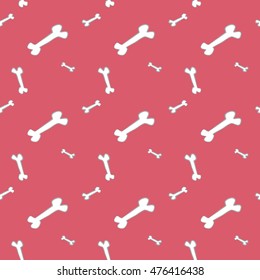 Red seamless vector of dog bones.
