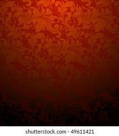 Red Seamless wallpaper pattern, vector