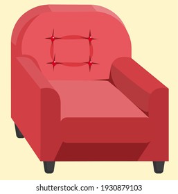 Red seat comfortable single  sofa