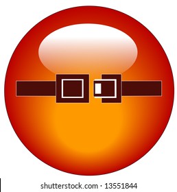 red seatbelt indicator web button or icon - vector