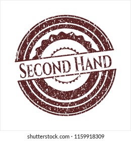 Red Second Hand distressed rubber grunge seal