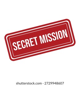 Red Secret Mission Stamp Vetor Ilustração Gráfica