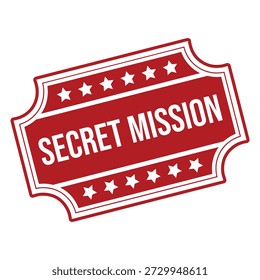 Red Secret Mission Stamp Vetor Ilustração Gráfica
