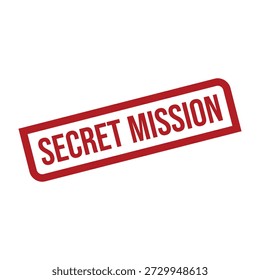 Red Secret Mission Stamp Vetor Ilustração Gráfica