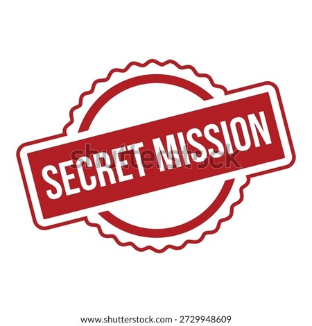 Red Secret Mission Stamp Vector Graphic Illustration