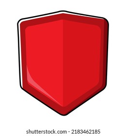 Rote Secure-Schild-Symbole, Vektorgrafik einzeln auf weißem Hintergrund. Flachdesign