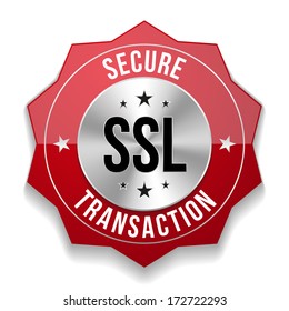 Red secure transaction badge