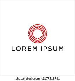 Red security app logo design template