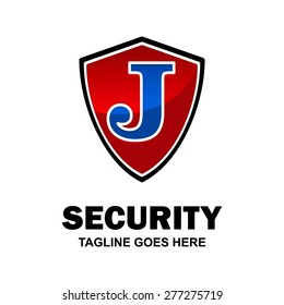 Red Security Logo, Abstract secure shield logo design - various geometric shapes - Security visual identity - Security Logo template Monogram design elements Business sign identity vector illustration