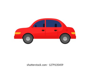 Red Sedan Car Illustration Auto Lifestyle Stock Vector (Royalty Free ...