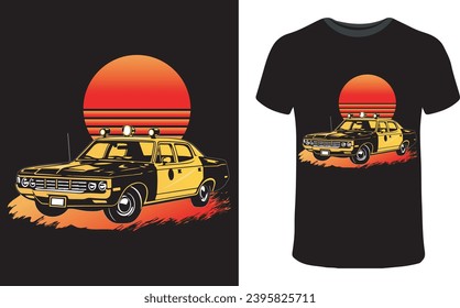 Red sedan car isolated on white vector, Sport car, Style, Stylish,  vintage car, T shirt car illustration