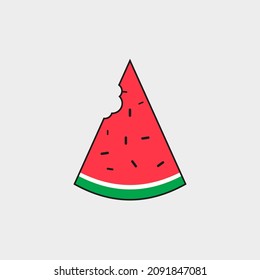 red seeded watermelon cut vector