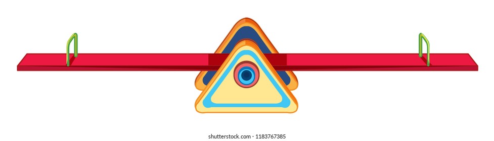 Red seesaw playground equipment illustration