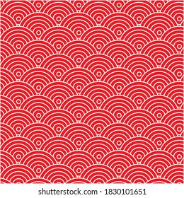 Red Seigaiha Ocean Wave Fish Scale Stock Vector (Royalty Free ...