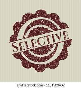 Red Selective distress rubber stamp with grunge texture