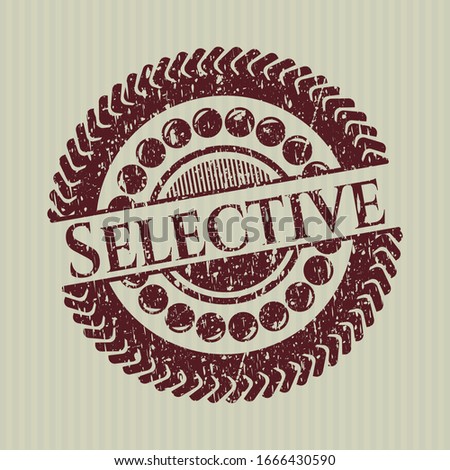 Red Selective distressed grunge style stamp