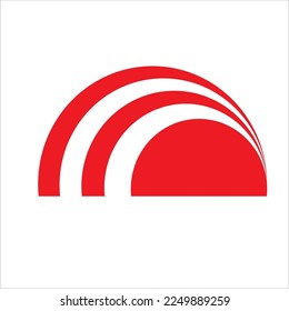 Red semi circle logo design