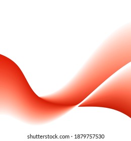 Red Semitransparent Wave Stream White Background Abstract Wave Background