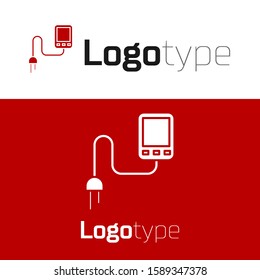 Red Sensor icon isolated on white background. Logo design template element. Vector Illustration