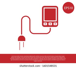 Red Sensor icon isolated on white background.  Vector Illustration