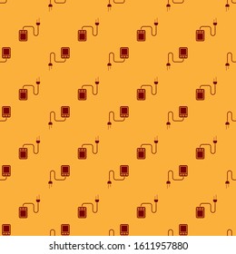 Red Sensor icon isolated seamless pattern on brown background.  Vector Illustration