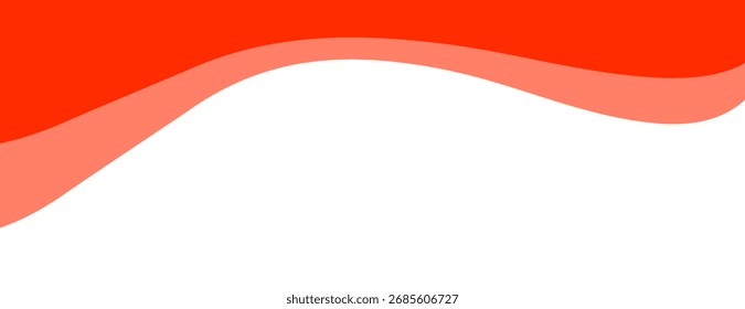 Red separator, header, modern wave divider shape vector illustration	
